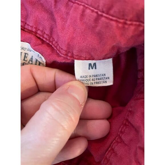 Vintage Redhead Men's M Dark Red Button-Up Shirt Short Sleeve - Picture 7 of 8